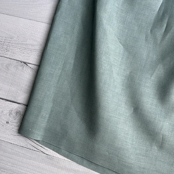 Vintage Turquoise Linen Pencil Skirt Size 6 - Picture 2 of 5